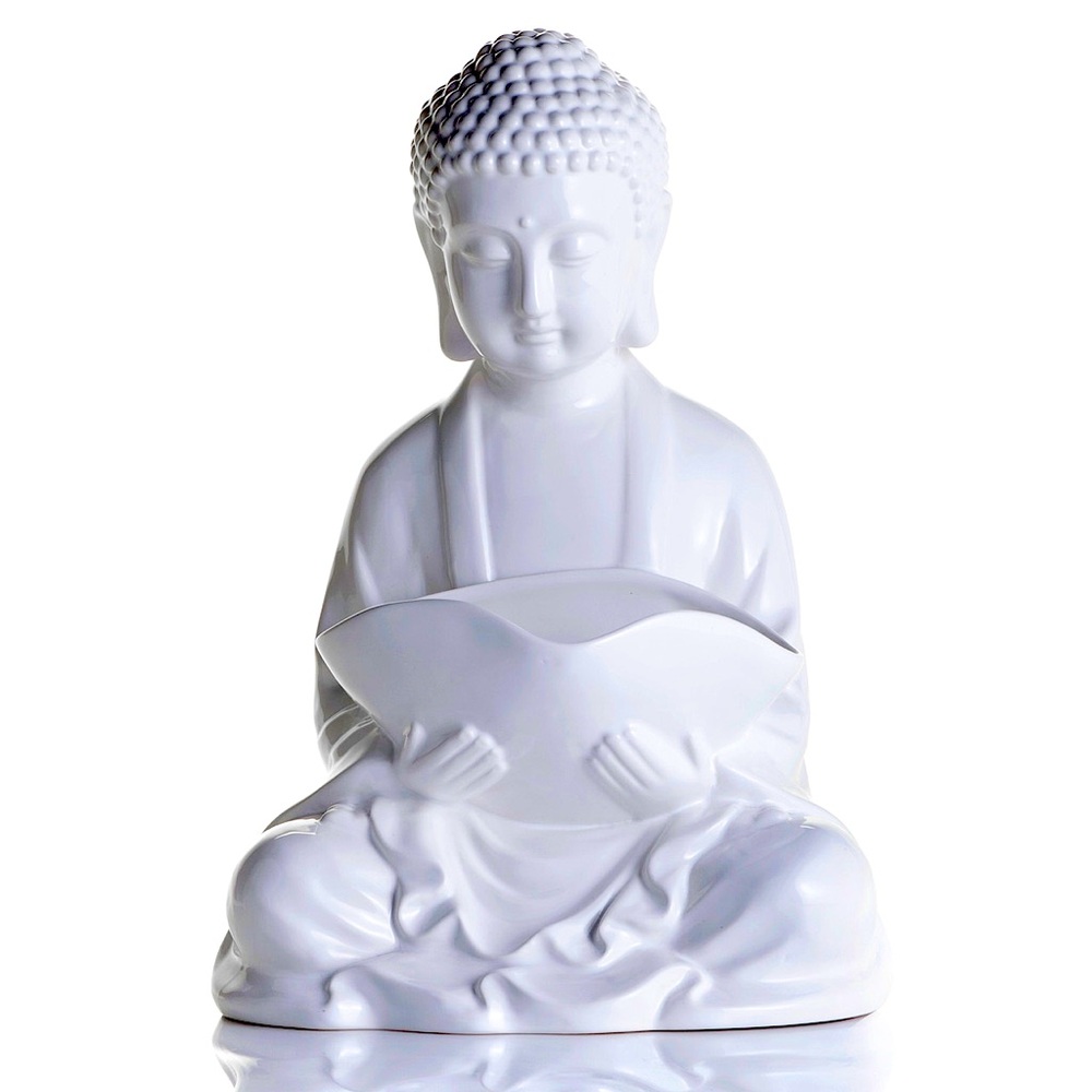 Z Gallerie’s Sitting Buddha (White)- Ceramic